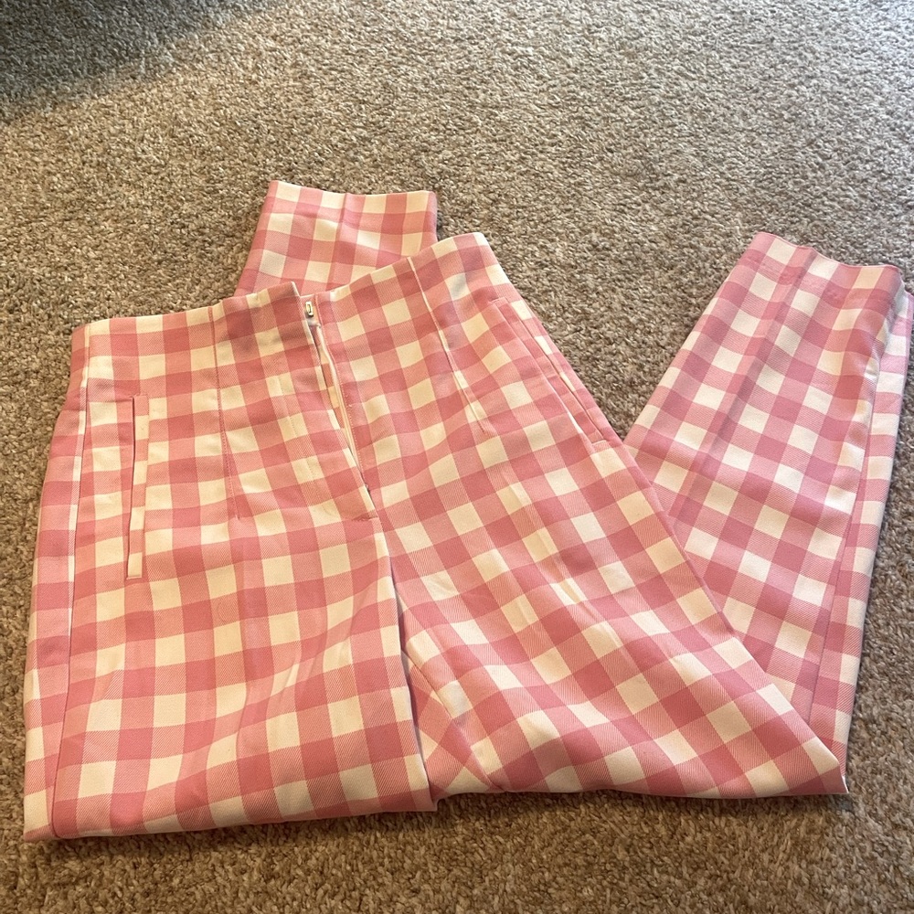 Zara Pink Gingham Pants